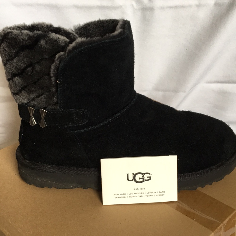 UGG’s Adria Black Sheepskin mini boot